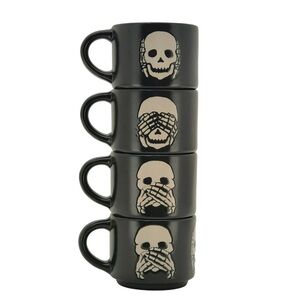 Black Skull Stacking Mugs Set